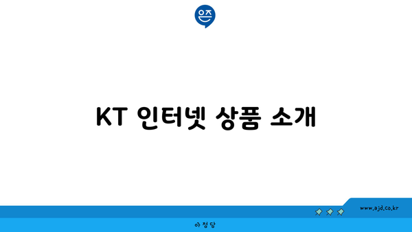 KT 인터넷 요금제 상품 소개