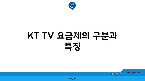 KT TV 요금제의 구분과 특징