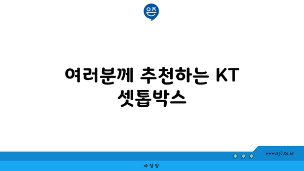 여러분께 추천하는 KT 셋톱박스