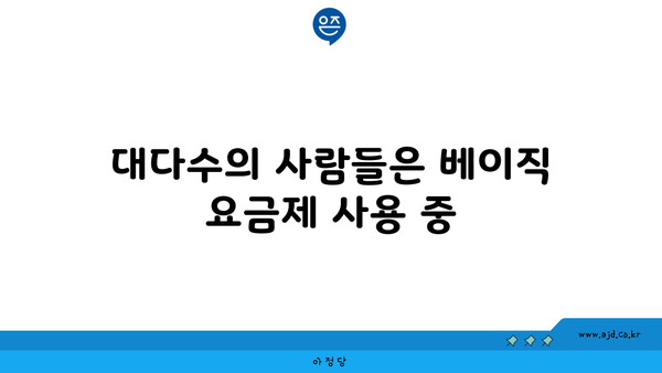 대다수의 사람들은 베이직 요금제 사용 중