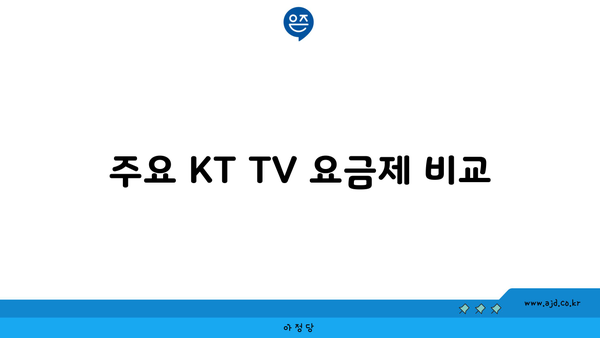 주요 KT TV 요금제 비교