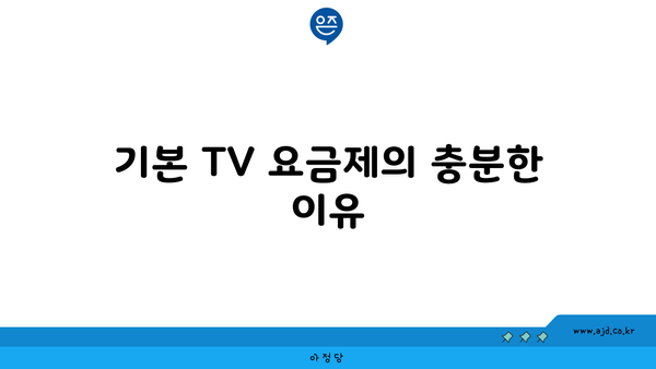 기본 TV 요금제의 충분한 이유