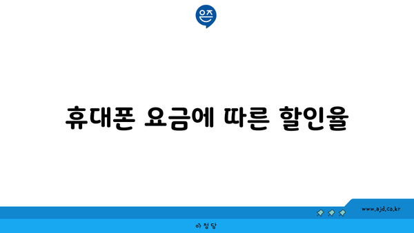 휴대폰 요금에 따른 할인율