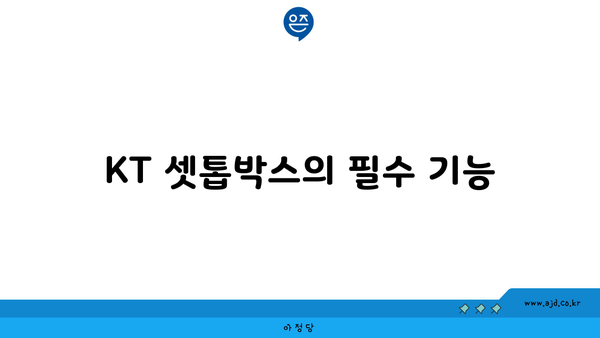 KT 셋톱박스의 필수 기능