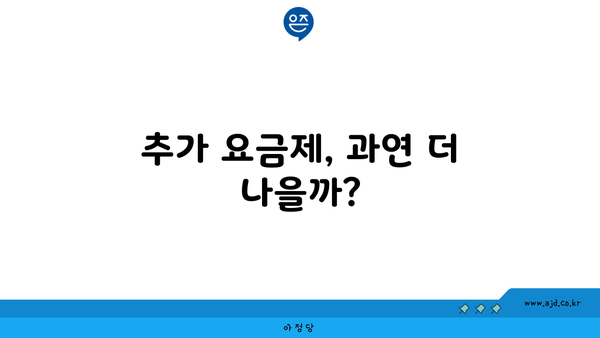 추가 요금제, 과연 더 나을까?