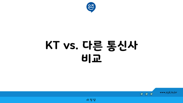 KT vs. 다른 통신사 비교