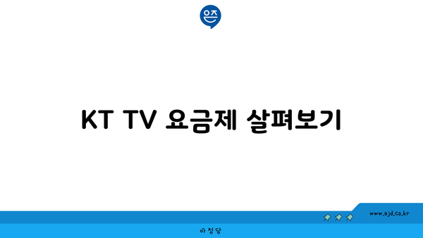 KT TV 요금제 살펴보기