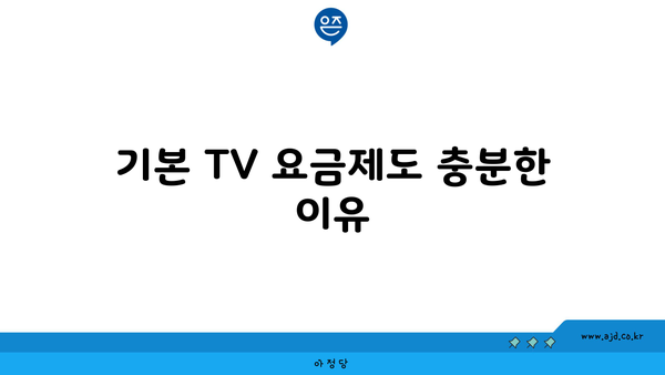 기본 TV 요금제도 충분한 이유