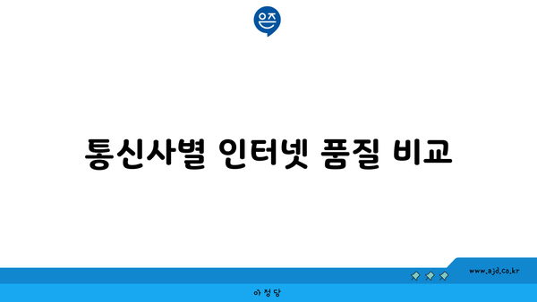 통신사별 인터넷 품질 비교