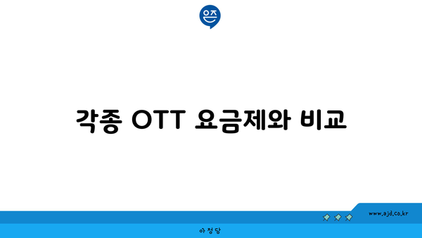 각종 OTT 요금제와 비교