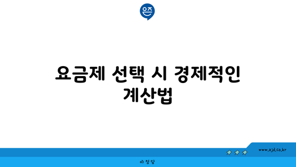 요금제 선택 시 경제적인 계산법