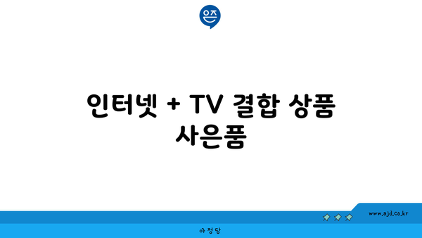 인터넷 + TV 결합 상품 사은품