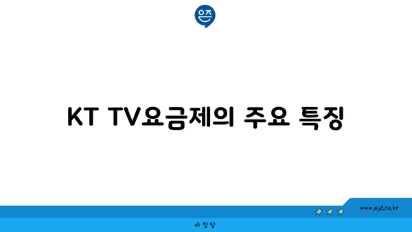 KT TV요금제의 주요 특징