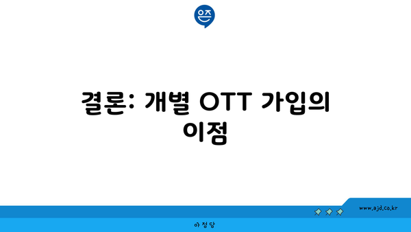 결론: 개별 OTT 가입의 이점