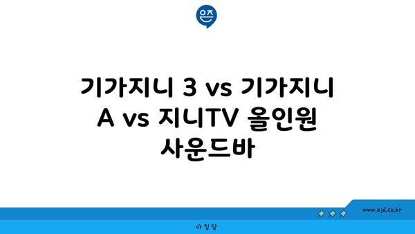 기가지니 3 vs 기가지니 A vs 지니TV 올인원 사운드바