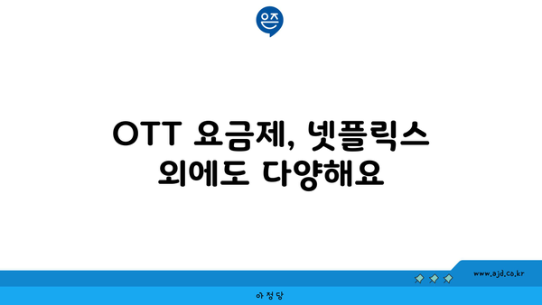 OTT 요금제, 넷플릭스 외에도 다양해요