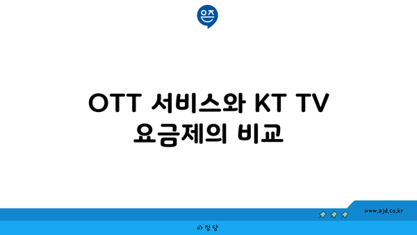 OTT 서비스와 KT TV 요금제의 비교