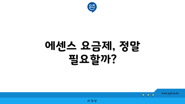 에센스 요금제, 정말 필요할까?