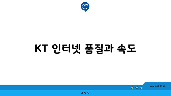 KT 인터넷 품질과 속도