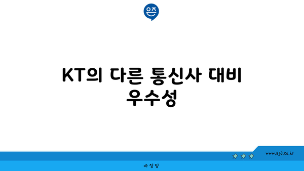 KT의 다른 통신사 대비 우수성