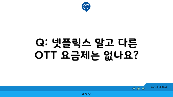 Q: 넷플릭스 말고 다른 OTT 요금제는 없나요?