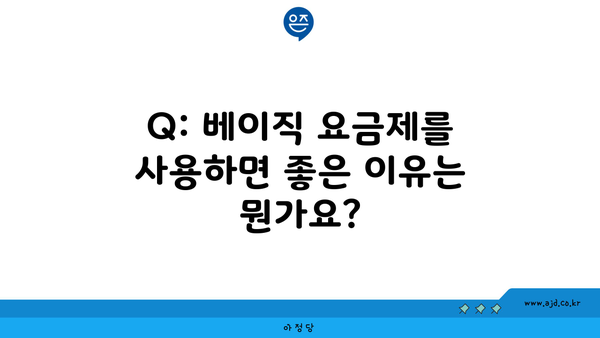 Q: 베이직 요금제를 사용하면 좋은 이유는 뭔가요?