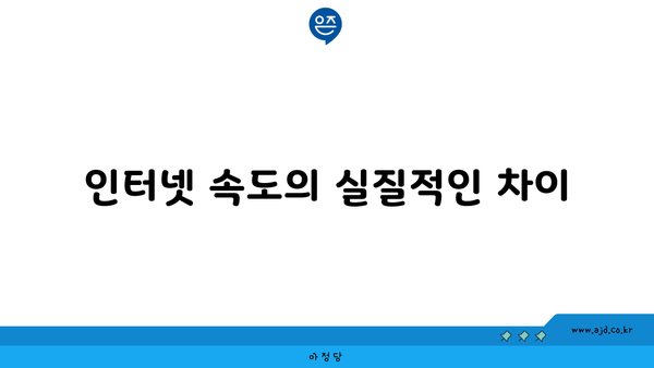 인터넷 속도의 실질적인 차이