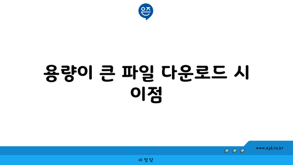 용량이 큰 파일 다운로드 시 이점