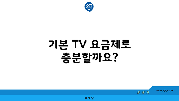 기본 TV 요금제로 충분할까요?