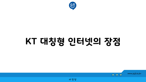 KT 대칭형 인터넷의 장점