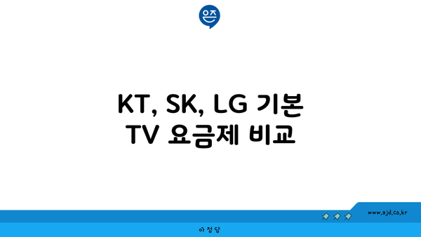 KT, SK, LG 기본 TV 요금제 비교