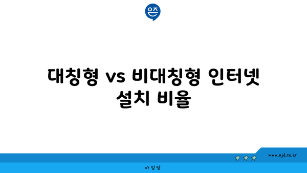 대칭형 vs 비대칭형 인터넷 설치 비율