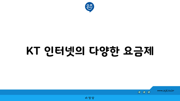 KT 인터넷의 다양한 요금제