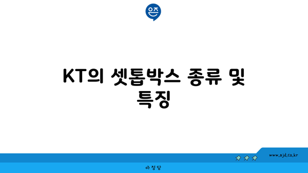 KT의 셋톱박스 종류 및 특징