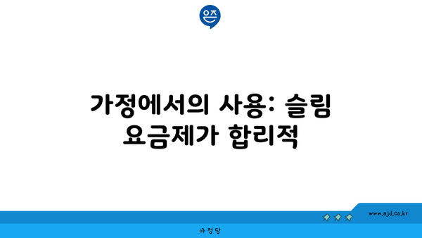 가정에서의 사용: 슬림 요금제가 합리적