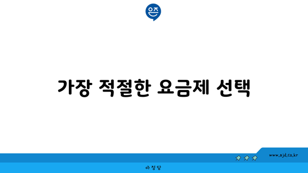 가장 적절한 요금제 선택