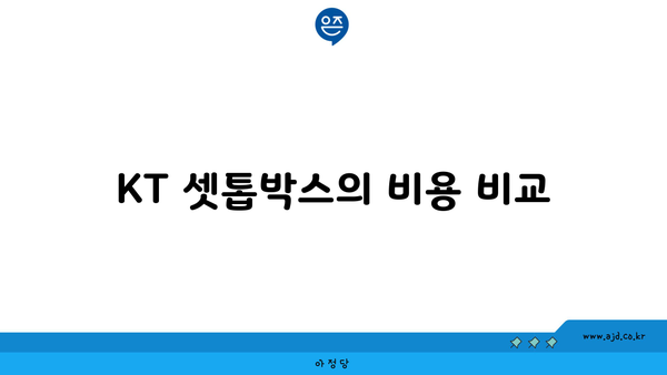 KT 셋톱박스의 비용 비교