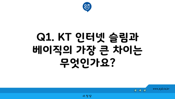 Q1. KT 인터넷 슬림과 베이직의 가장 큰 차이는 무엇인가요?