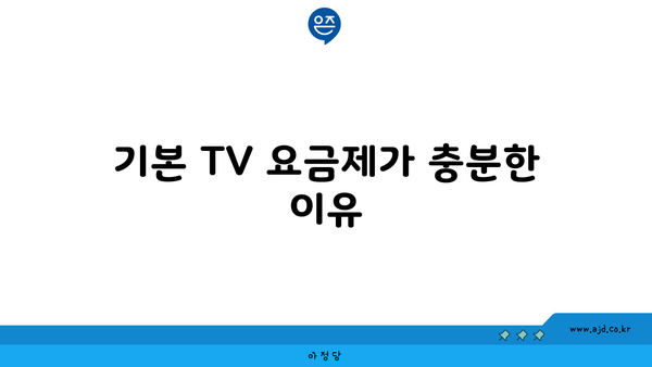 기본 TV 요금제가 충분한 이유