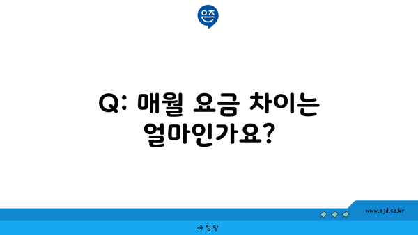 Q: 매월 요금 차이는 얼마인가요?