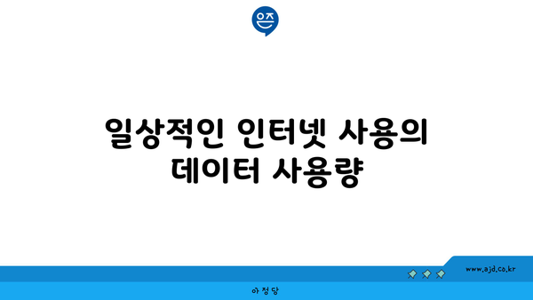 일상적인 인터넷 사용의 데이터 사용량