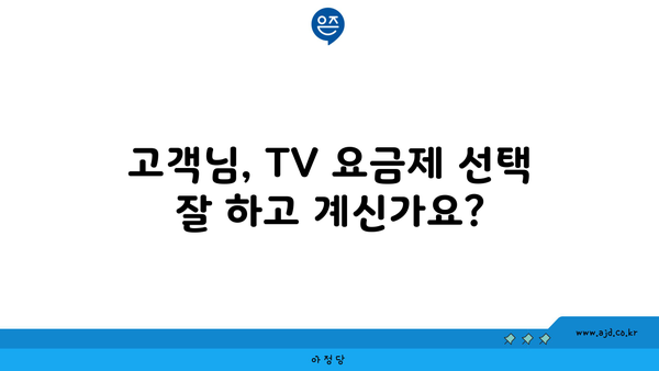 고객님, TV 요금제 선택 잘 하고 계신가요?