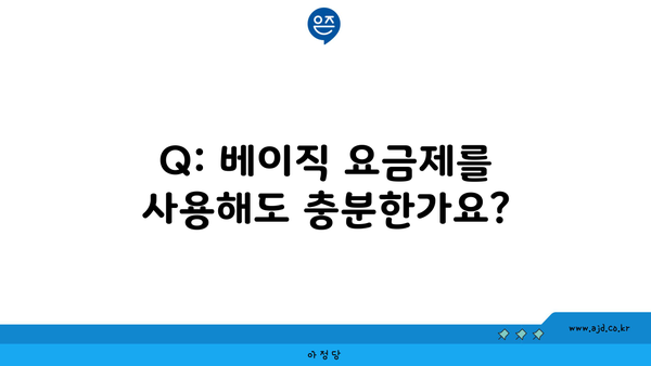 Q: 베이직 요금제를 사용해도 충분한가요?