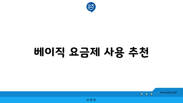 베이직 요금제 사용 추천