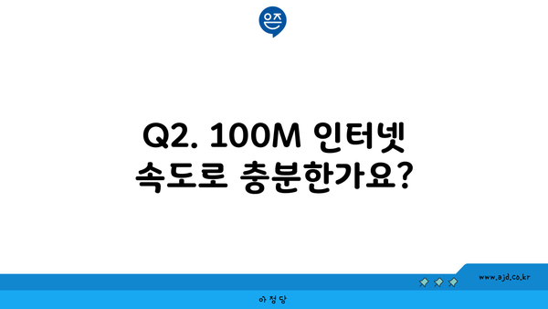 Q2. 100M 인터넷 속도로 충분한가요?