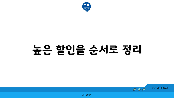 높은 할인율 순서로 정리