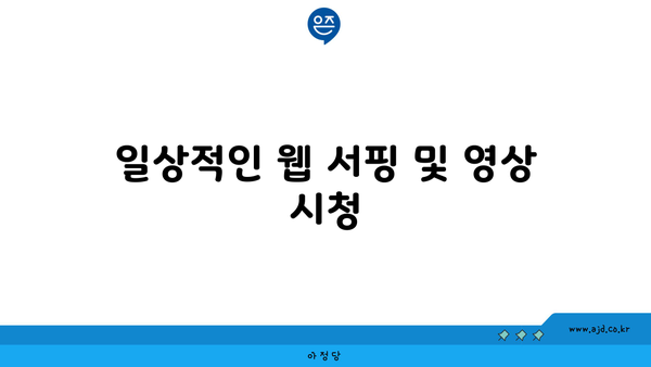 일상적인 웹 서핑 및 영상 시청