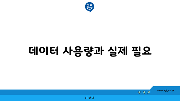 데이터 사용량과 실제 필요