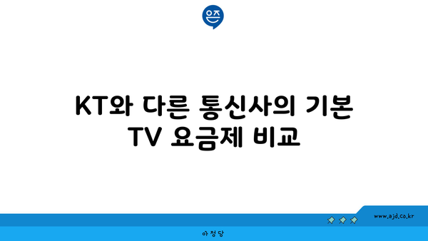 KT와 다른 통신사의 기본 TV 요금제 비교