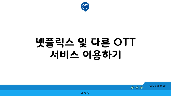 넷플릭스 및 다른 OTT 서비스 이용하기